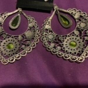 Elegant vintage large teardrop Dangle Earrings